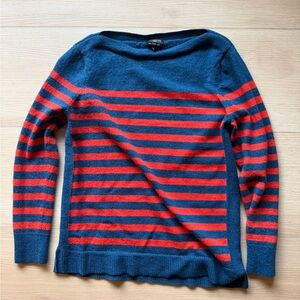 Talbots Navy and Red Striped Sweater